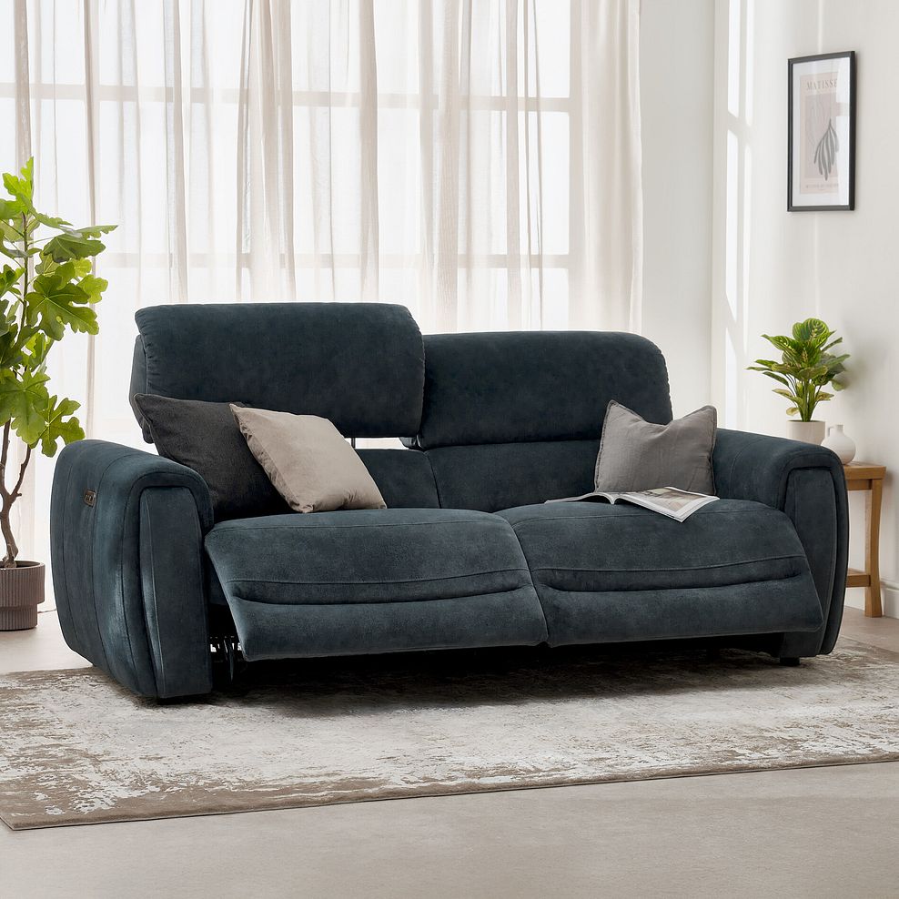 Arabella 3 Seater Power Recliner Sofa with Adjustable Power Headrest in Dexter Shadow Fabric 1