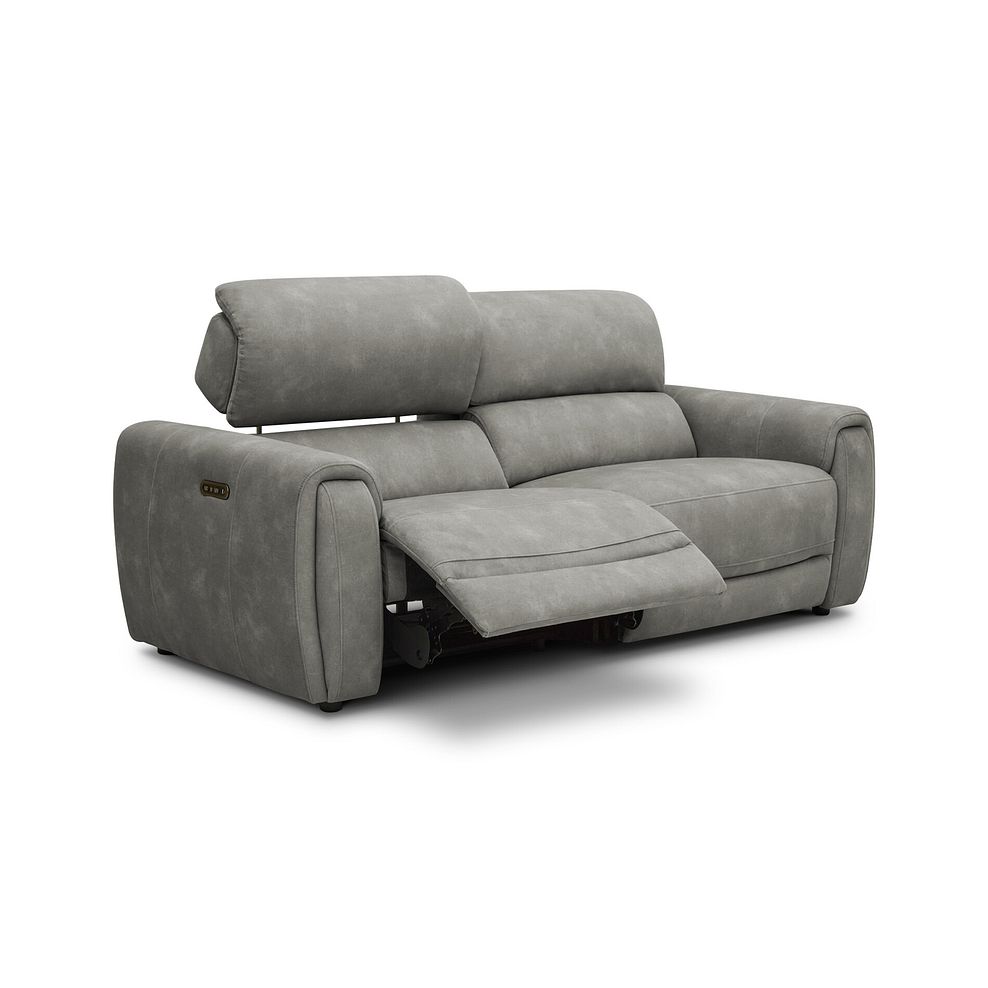 Arabella 3 Seater Power Recliner Sofa with Adjustable Power Headrest in Dexter Stone Fabric 4