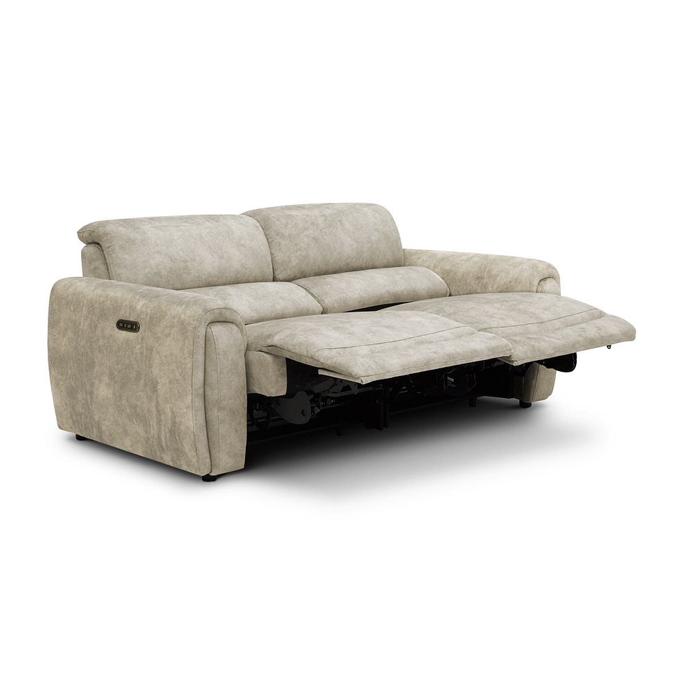 Arabella 3 Seater Power Recliner Sofa with Adjustable Power Headrest in Marble Cream Fabric 5