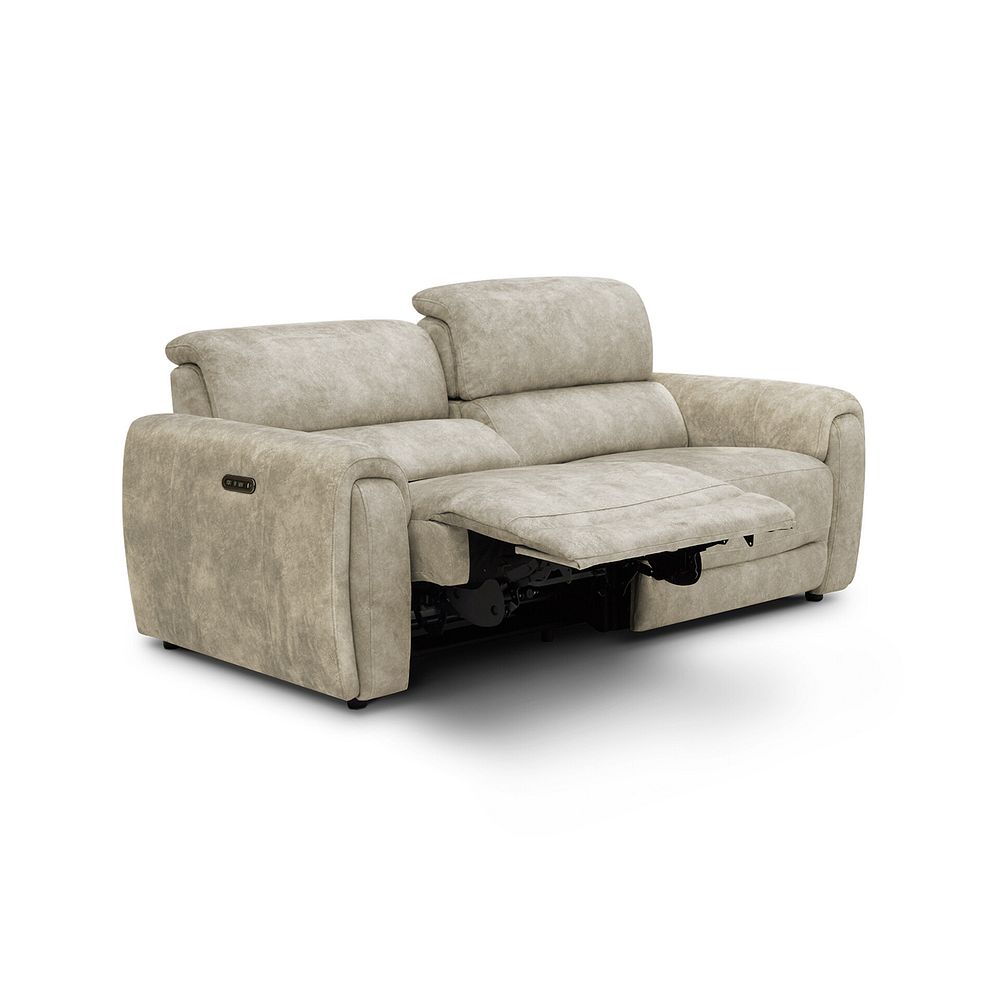 Arabella 3 Seater Power Recliner Sofa with Adjustable Power Headrest in Marble Cream Fabric 4