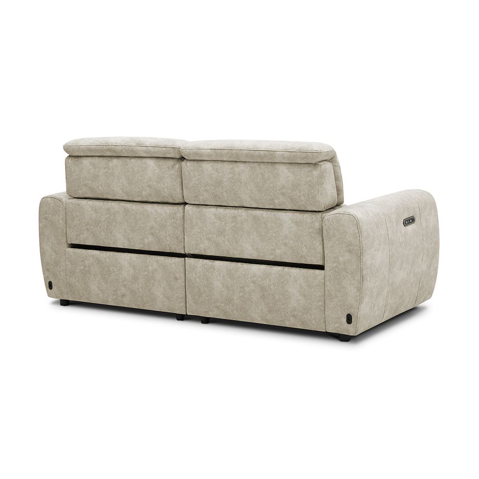 Arabella 3 Seater Power Recliner Sofa with Adjustable Power Headrest in Marble Cream Fabric 8