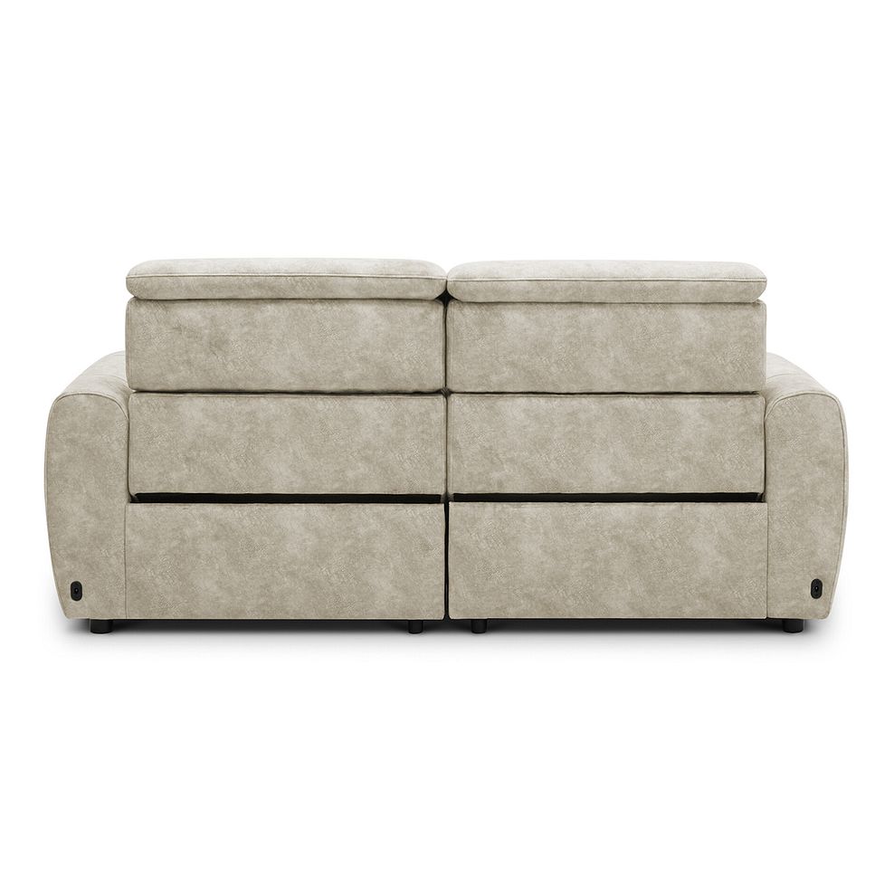 Arabella 3 Seater Power Recliner Sofa with Adjustable Power Headrest in Marble Cream Fabric 7