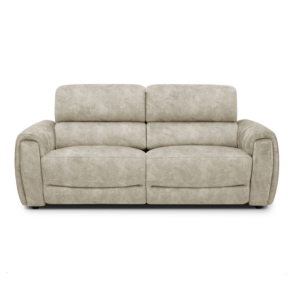 Arabella 3 Seater Power Recliner Sofa with Adjustable Power Headrest in Marble Cream Fabric 6