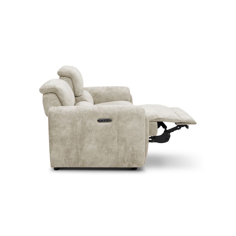 Arabella 3 Seater Power Recliner Sofa with Adjustable Power Headrest in Marble Cream Fabric 9