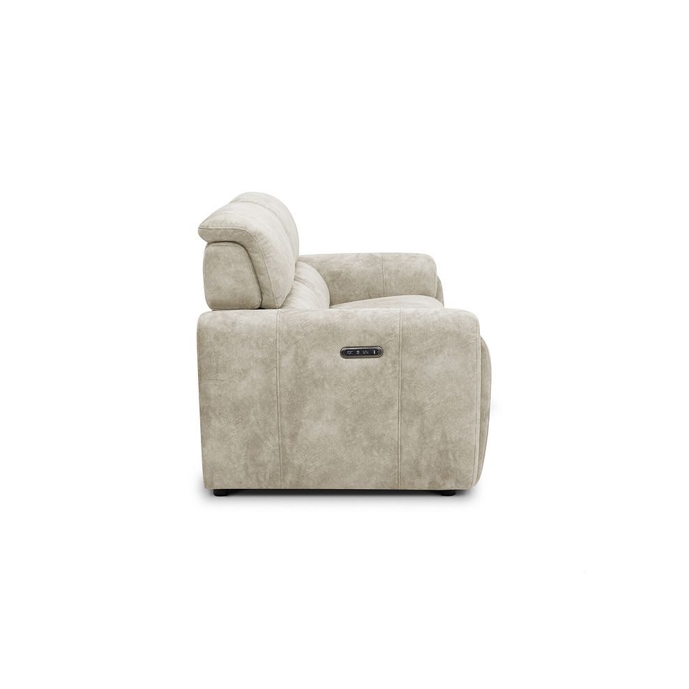 Arabella 3 Seater Power Recliner Sofa with Adjustable Power Headrest in Marble Cream Fabric 10