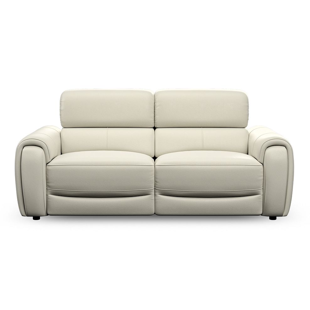Arabella 3 Seater Power Recliner Sofa with Power Headrest and Speakers in Bone China Leather 6