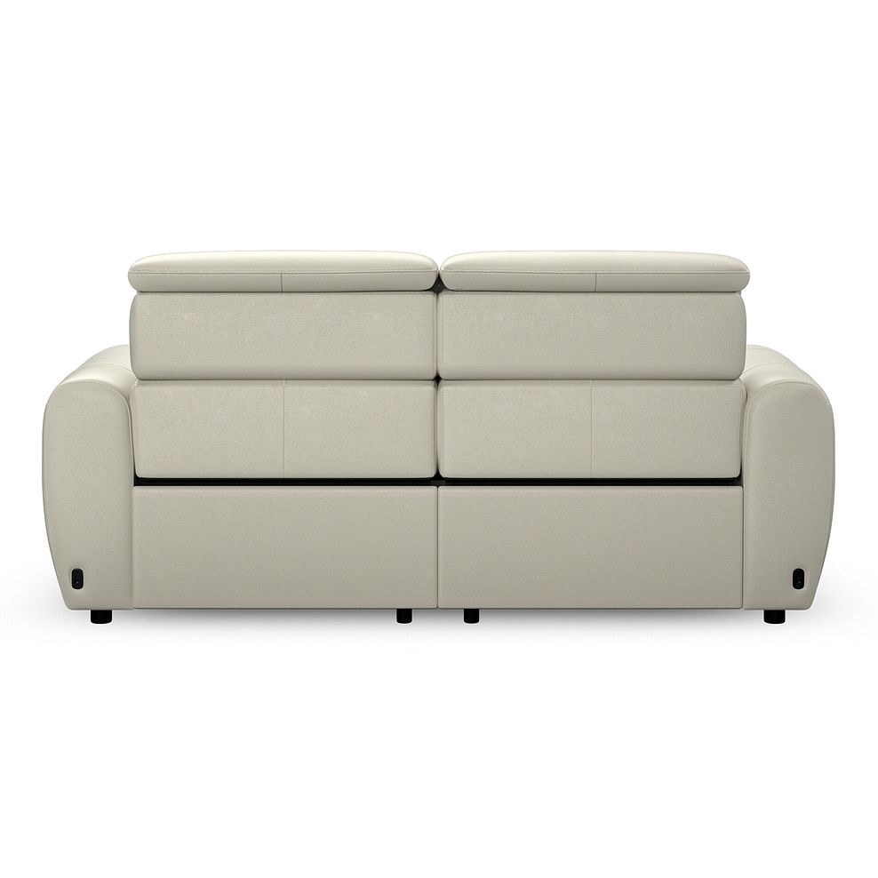Arabella 3 Seater Power Recliner Sofa with Power Headrest and Speakers in Bone China Leather 8