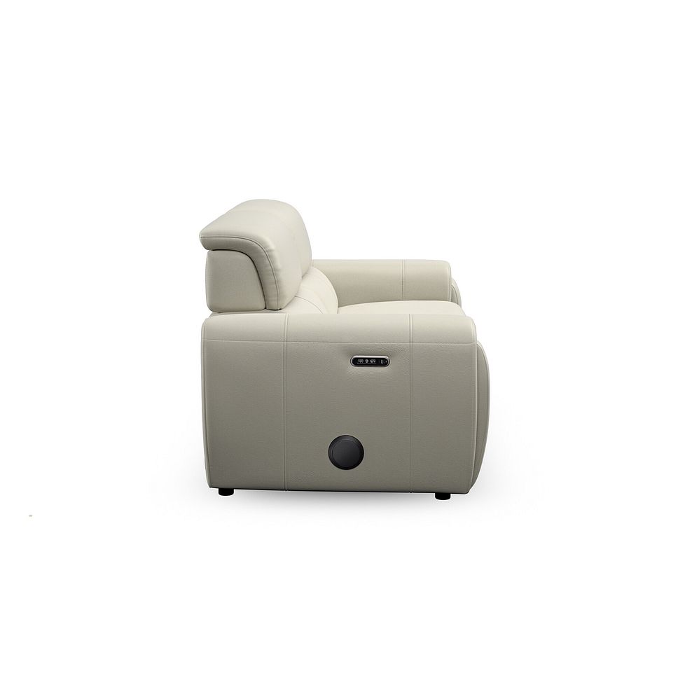 Arabella 3 Seater Power Recliner Sofa with Power Headrest and Speakers in Bone China Leather 9