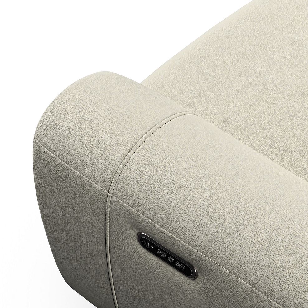 Arabella 3 Seater Power Recliner Sofa with Power Headrest and Speakers in Bone China Leather 11