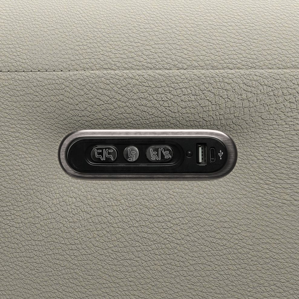 Arabella 3 Seater Power Recliner Sofa with Power Headrest and Speakers in Bone China Leather 15