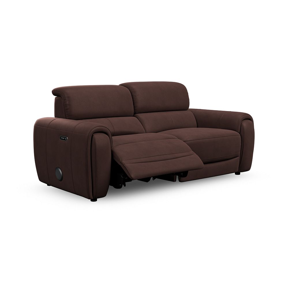 Arabella 3 Seater Power Recliner Sofa with Power Headrest and Speakers in Chestnut Leather 2