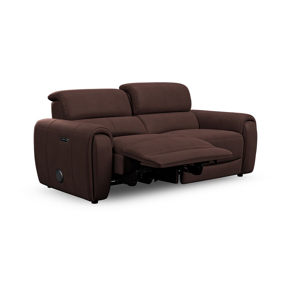 Arabella 3 Seater Power Recliner Sofa with Power Headrest and Speakers in Chestnut Leather 4