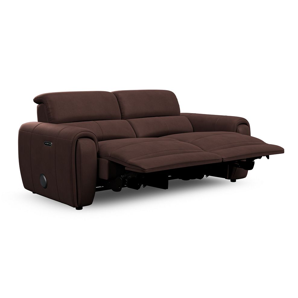 Arabella 3 Seater Power Recliner Sofa with Power Headrest and Speakers in Chestnut Leather 5