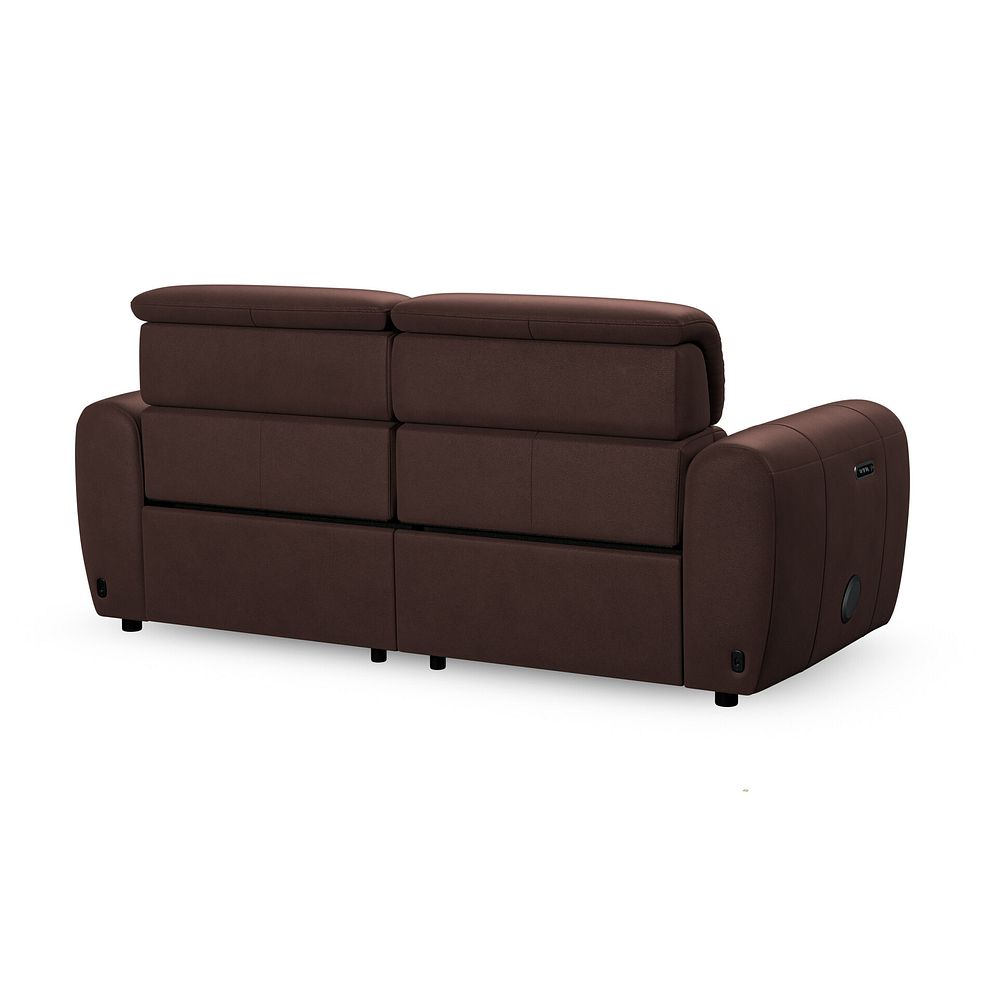 Arabella 3 Seater Power Recliner Sofa with Power Headrest and Speakers in Chestnut Leather 7