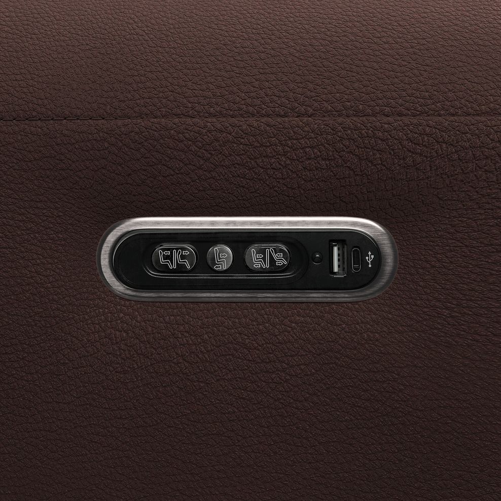 Arabella 3 Seater Power Recliner Sofa with Power Headrest and Speakers in Chestnut Leather 15