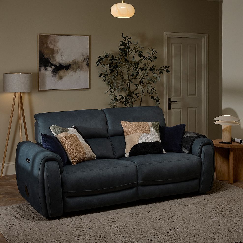 Arabella 3 Seater Power Recliner Sofa with Power Headrest and Speakers in Dexter Shadow Fabric 4