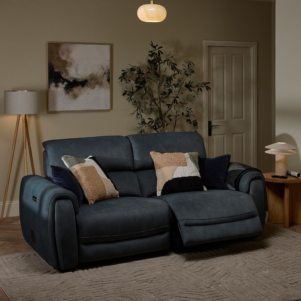 Arabella 3 Seater Power Recliner Sofa with Power Headrest and Speakers in Dexter Shadow Fabric 3