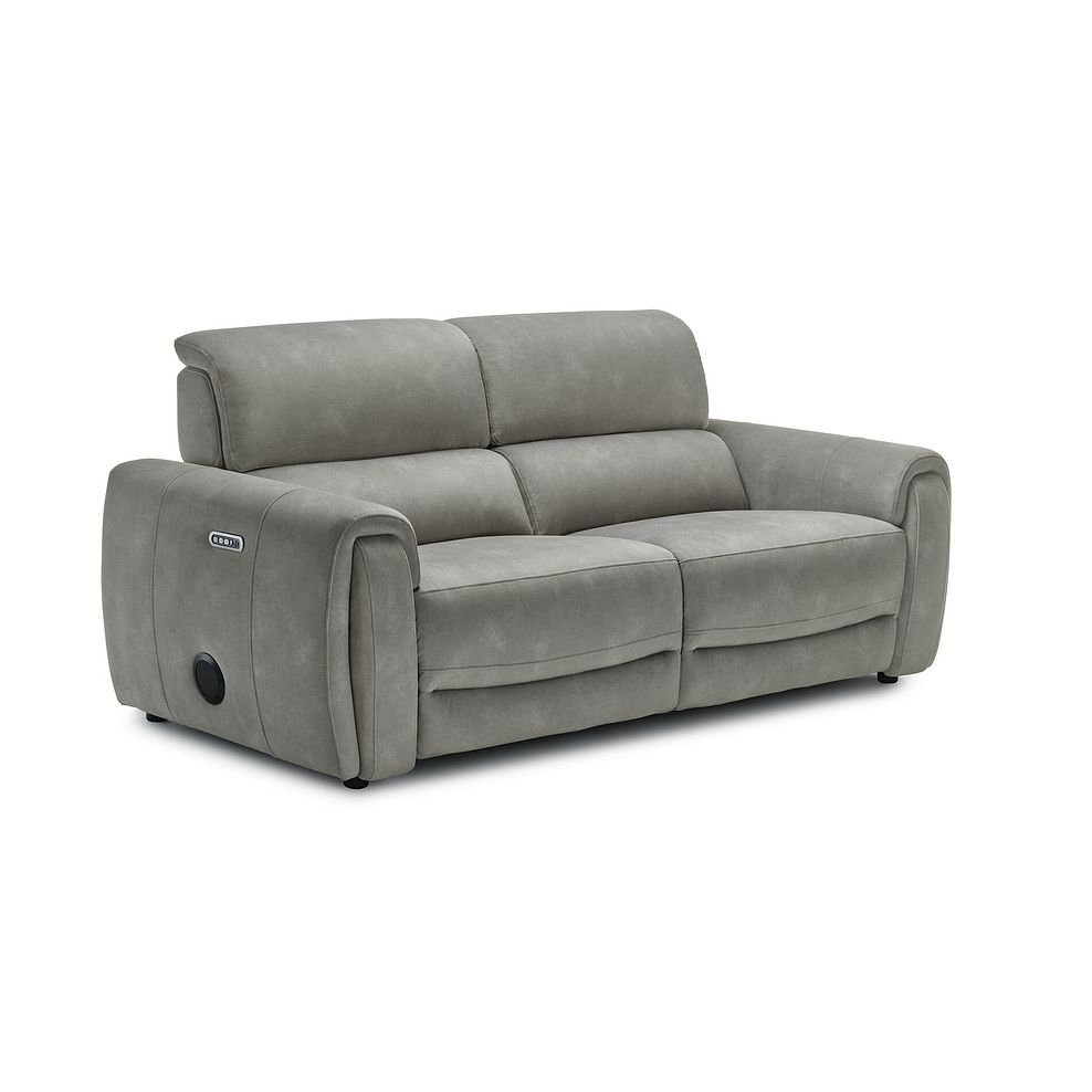 Arabella 3 Seater Power Recliner Sofa with Power Headrest and Speakers in Dexter Stone Fabric 1