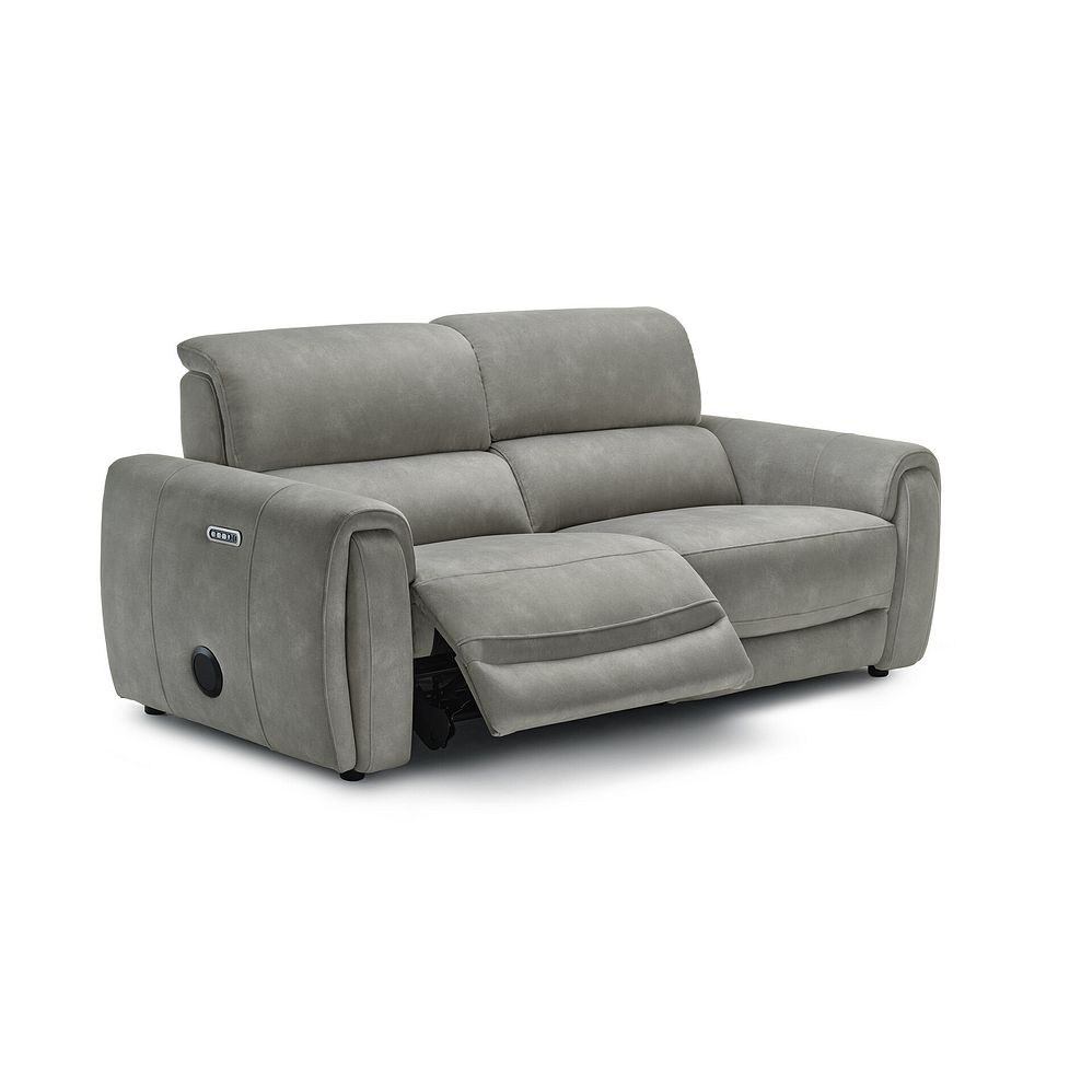 Arabella 3 Seater Power Recliner Sofa with Power Headrest and Speakers in Dexter Stone Fabric 2