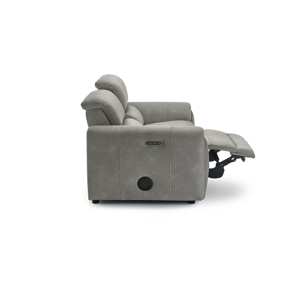 Arabella 3 Seater Power Recliner Sofa with Power Headrest and Speakers in Dexter Stone Fabric 8