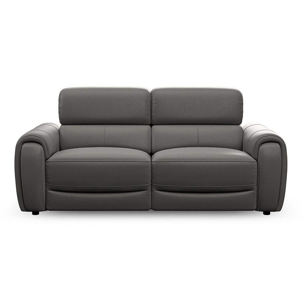 Arabella 3 Seater Power Recliner Sofa with Power Headrest and Speakers in Elephant Grey Leather 6