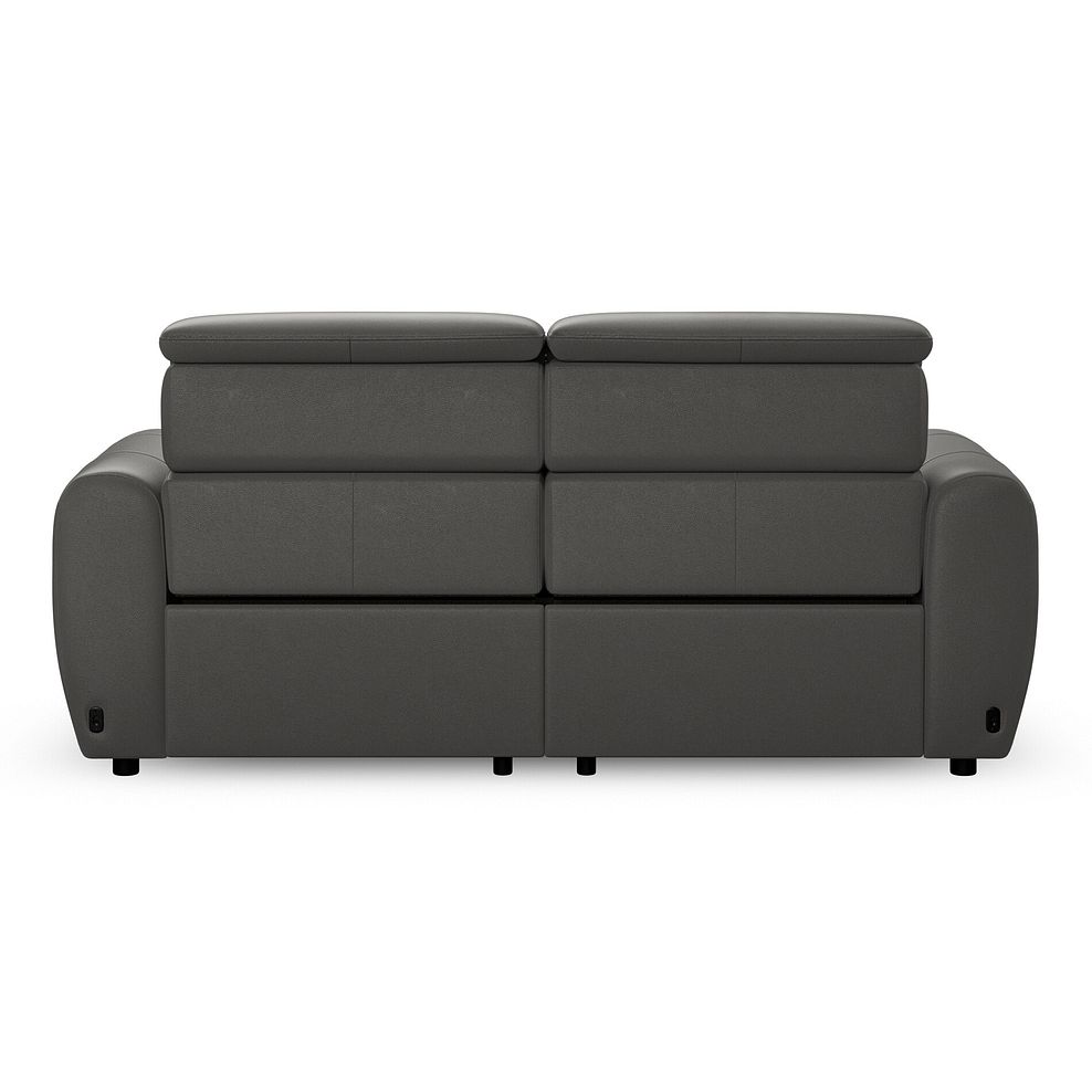 Arabella 3 Seater Power Recliner Sofa with Power Headrest and Speakers in Elephant Grey Leather 8