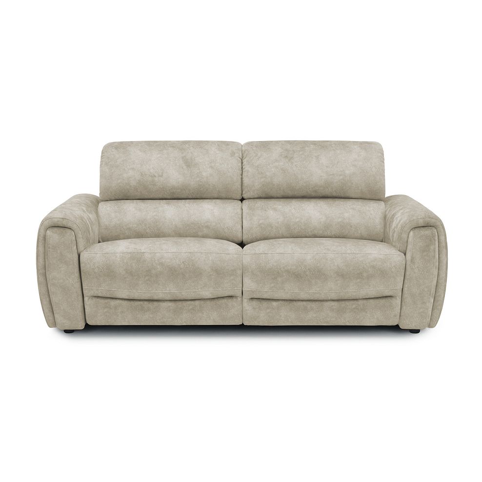 Arabella 3 Seater Power Recliner Sofa with Power Headrest and Speakers in Marble Cream Fabric 3
