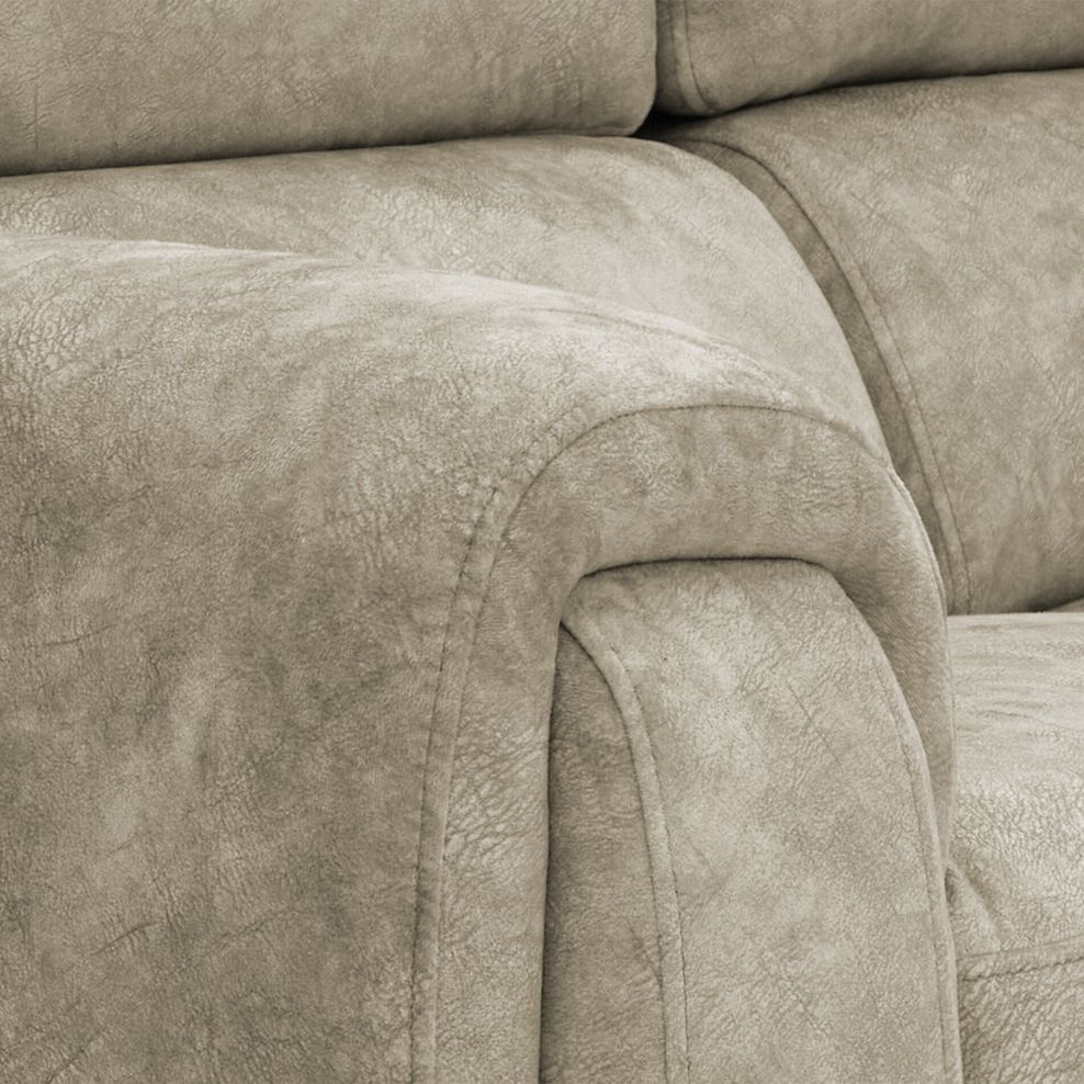 Arabella 3 Seater Power Recliner Sofa with Power Headrest and Speakers in Marble Cream Fabric 4