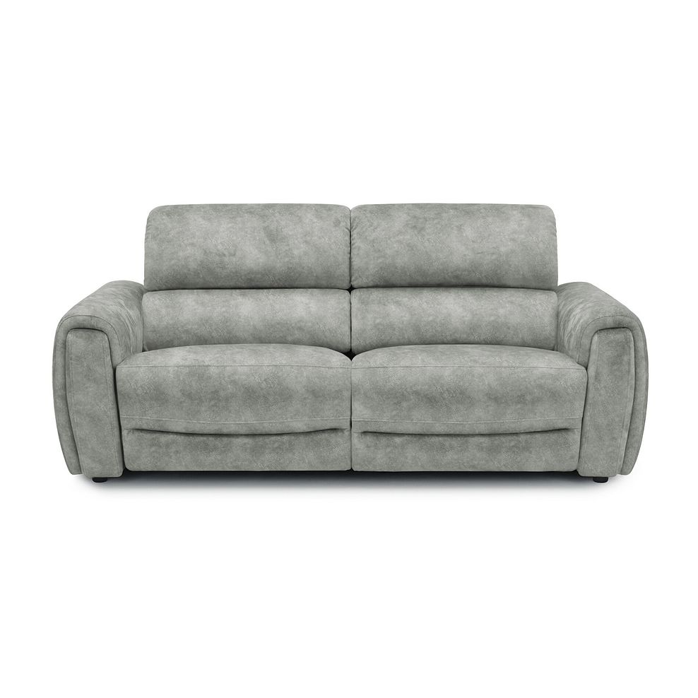 Arabella 3 Seater Power Recliner Sofa with Power Headrest and Speakers in Marble Silver Fabric 3