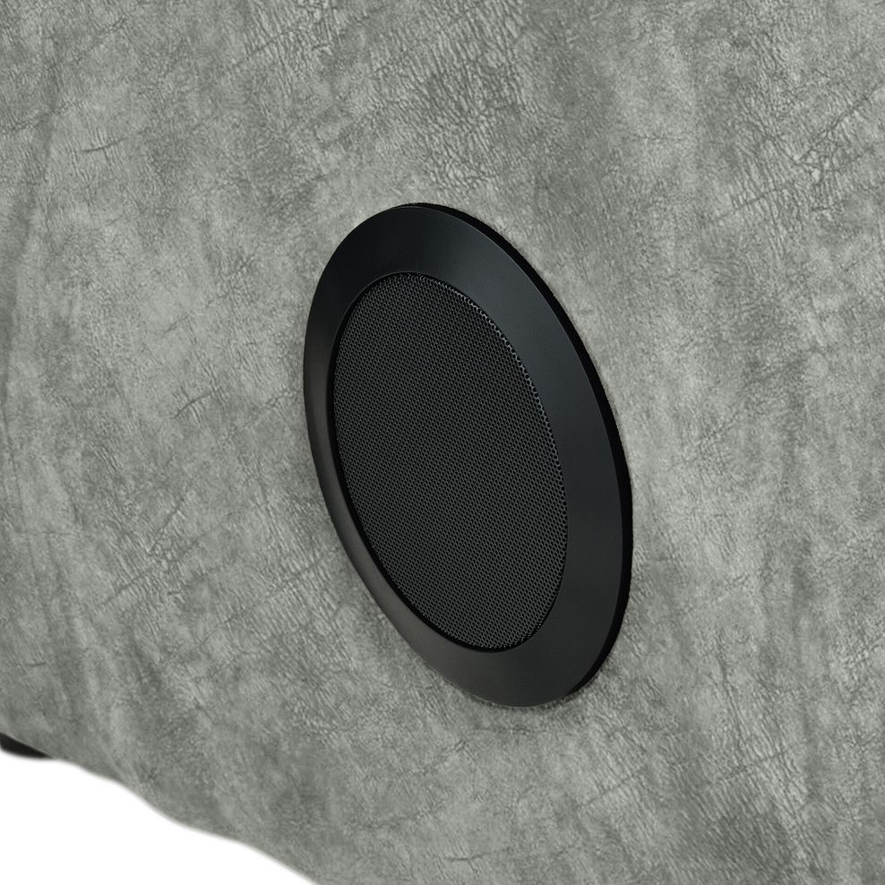 Arabella 3 Seater Power Recliner Sofa with Power Headrest and Speakers in Marble Silver Fabric 6