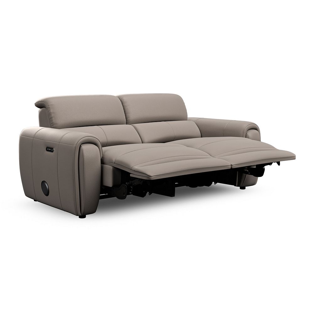 Arabella 3 Seater Power Recliner Sofa with Power Headrest and Speakers in Oyster Leather 5