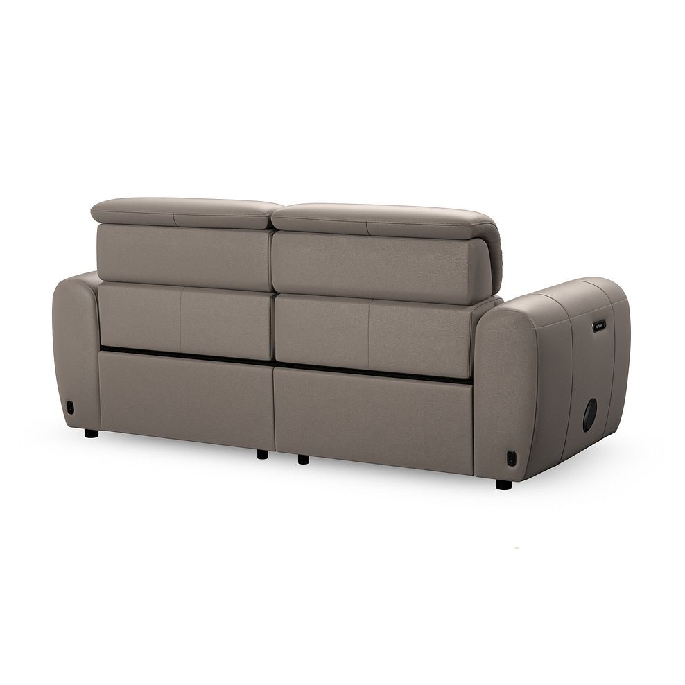 Arabella 3 Seater Power Recliner Sofa with Power Headrest and Speakers in Oyster Leather 7