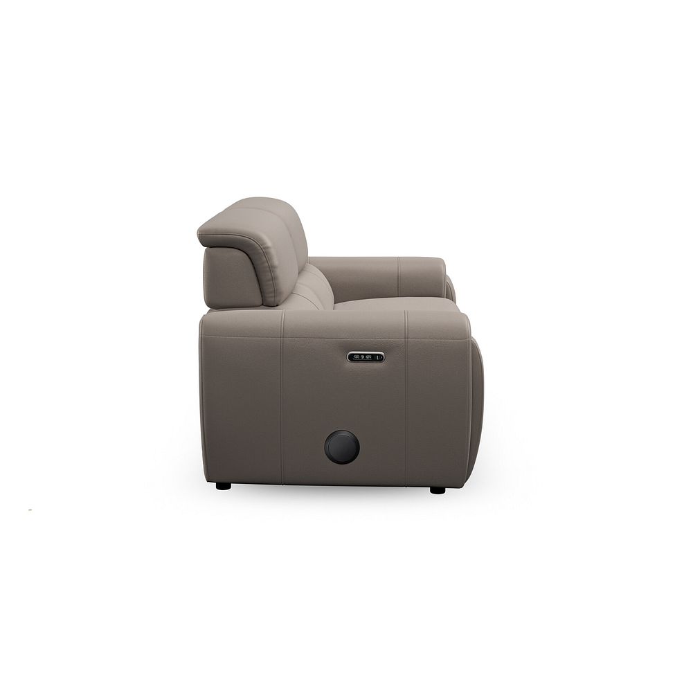 Arabella 3 Seater Power Recliner Sofa with Power Headrest and Speakers in Oyster Leather 9