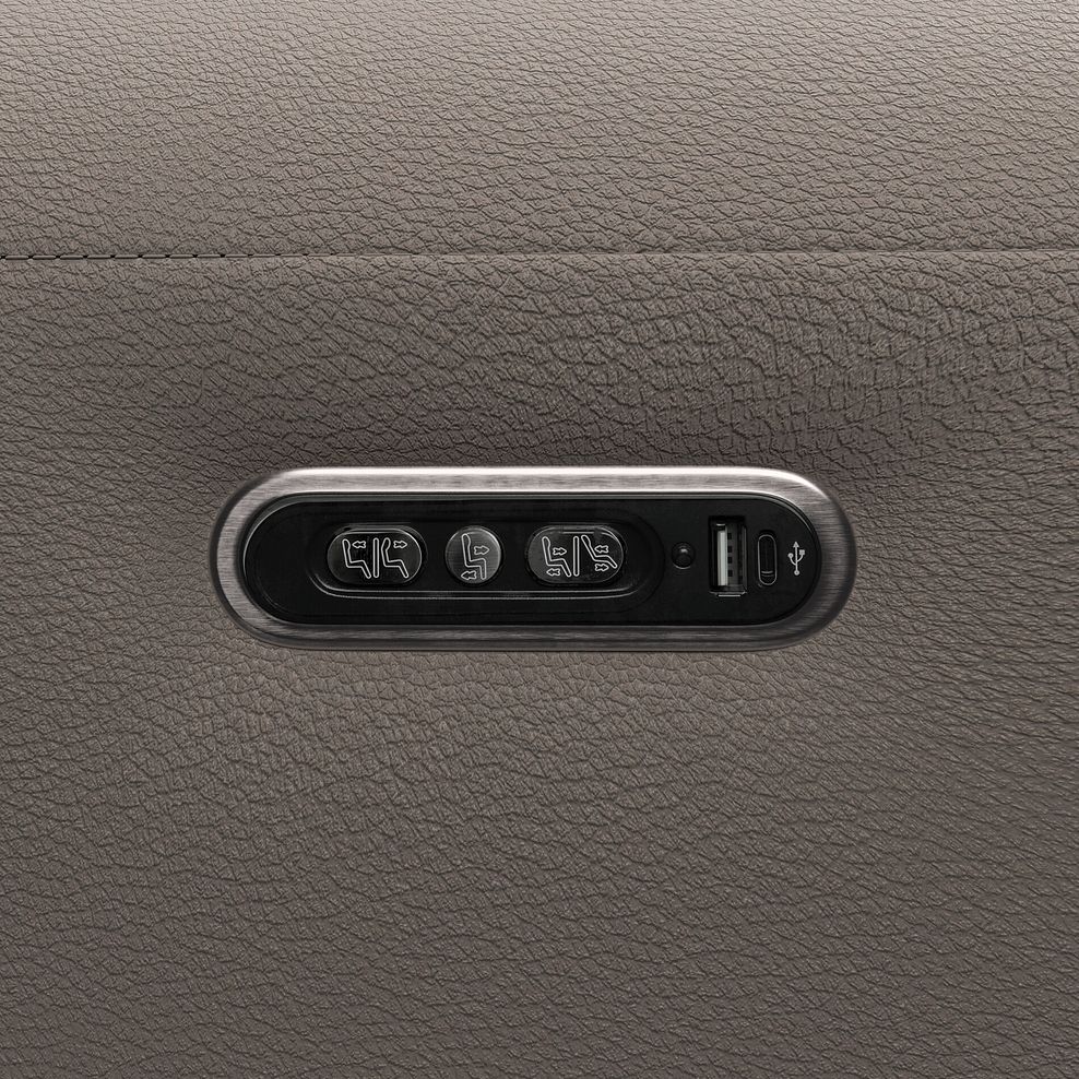 Arabella 3 Seater Power Recliner Sofa with Power Headrest and Speakers in Oyster Leather 15