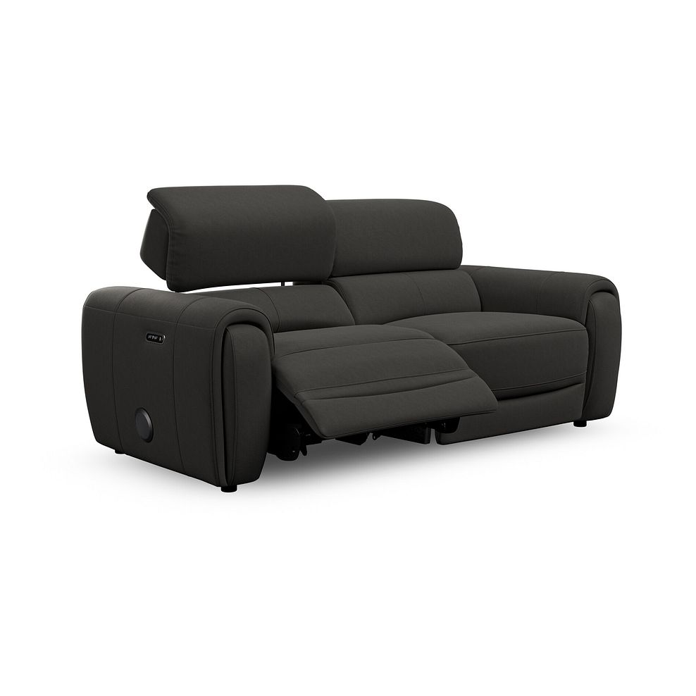 Arabella 3 Seater Power Recliner Sofa with Power Headrest and Speakers in Storm Leather 3