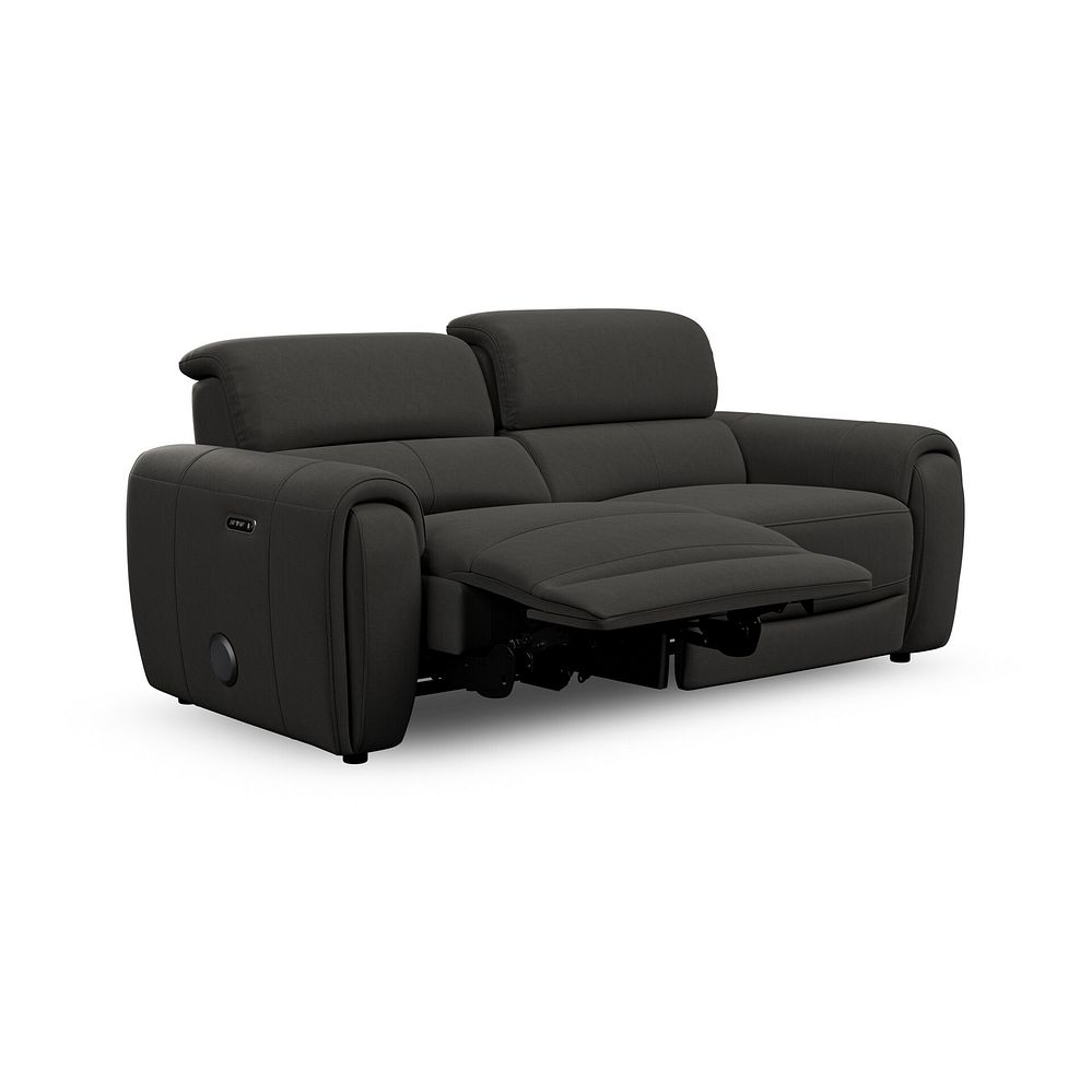Arabella 3 Seater Power Recliner Sofa with Power Headrest and Speakers in Storm Leather 4