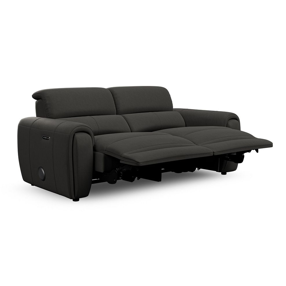 Arabella 3 Seater Power Recliner Sofa with Power Headrest and Speakers in Storm Leather 5