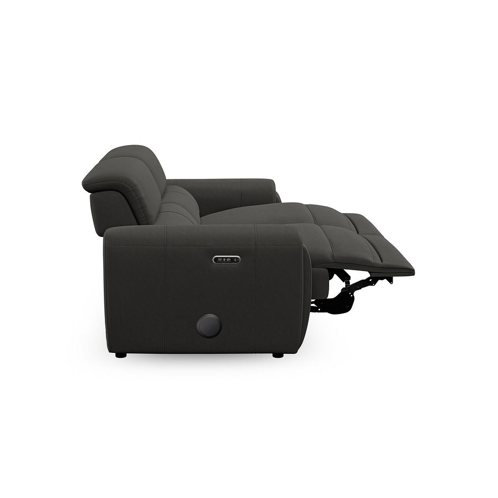 Arabella 3 Seater Power Recliner Sofa with Power Headrest and Speakers in Storm Leather 10
