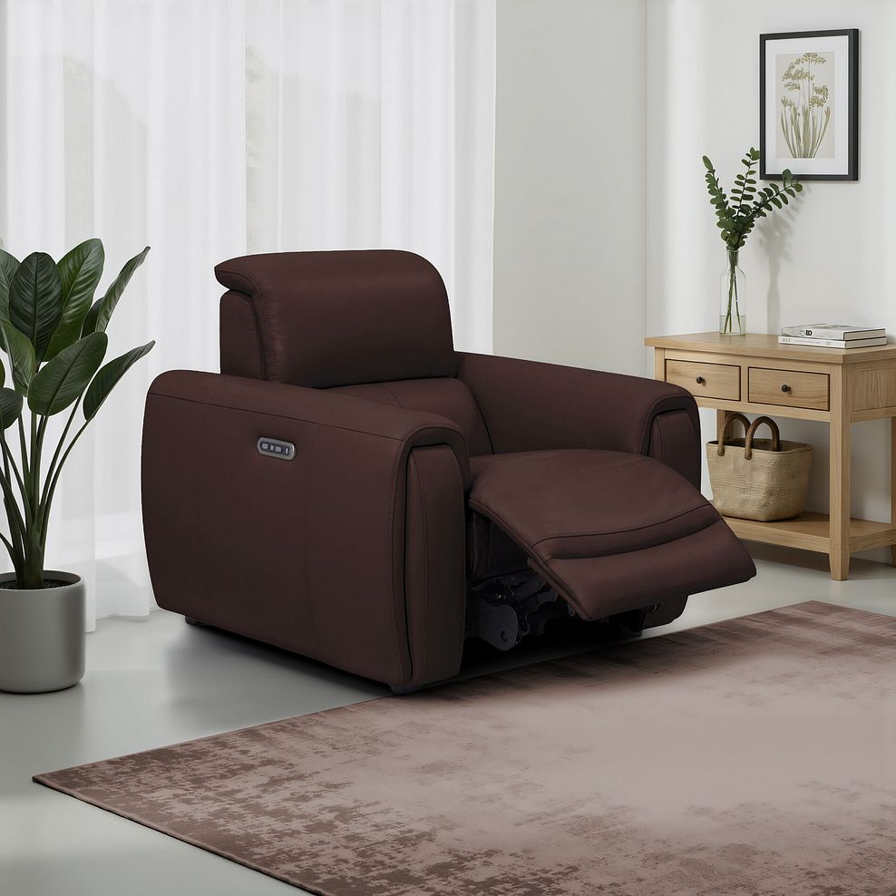 Arabella Power Recliner Armchair in Chestnut Leather 1