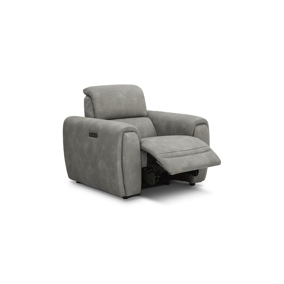 Arabella Power Recliner Armchair in Dexter Stone Fabric 2