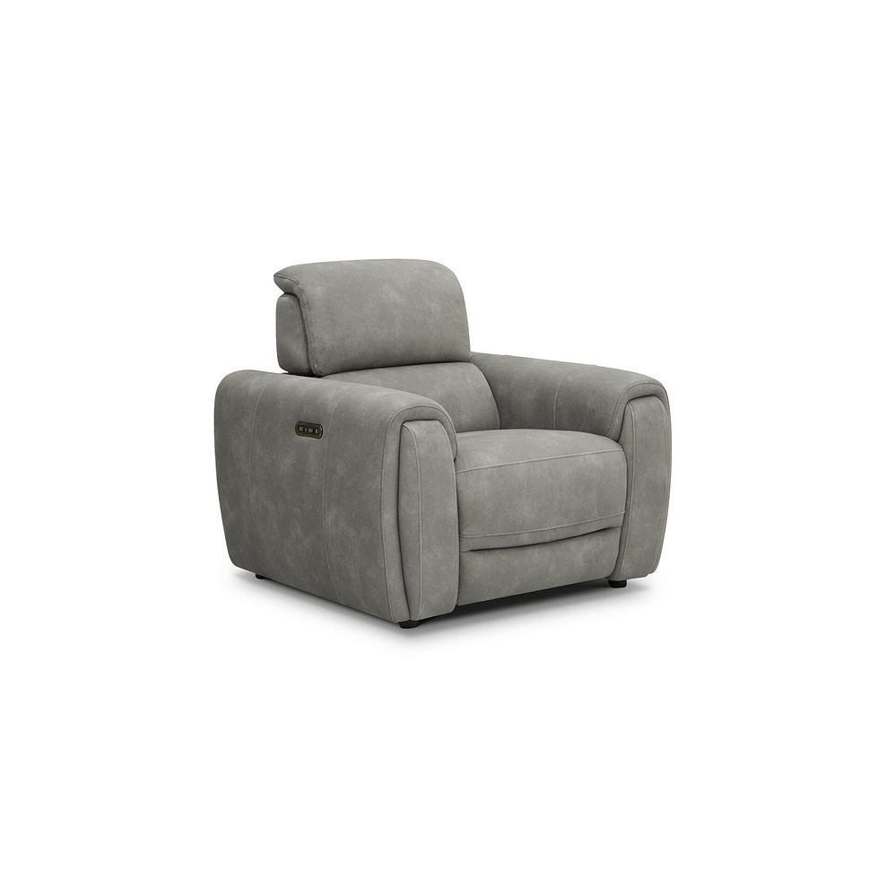 Arabella Power Recliner Armchair in Dexter Stone Fabric 1