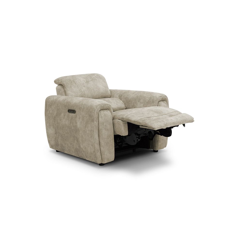 Arabella Power Recliner Armchair in Marble Cream Fabric 3