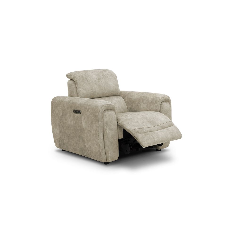 Arabella Power Recliner Armchair in Marble Cream Fabric 2