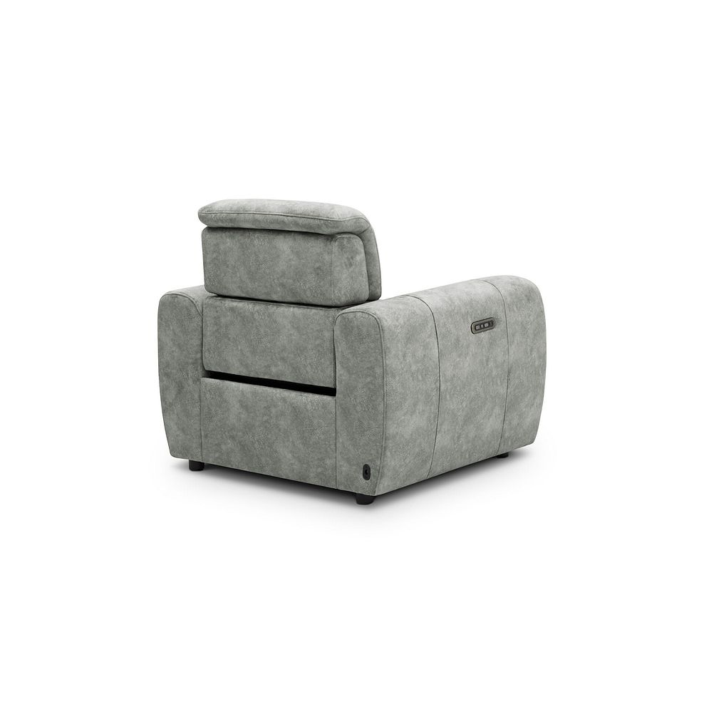 Arabella Power Recliner Armchair in Marble Silver Fabric 6