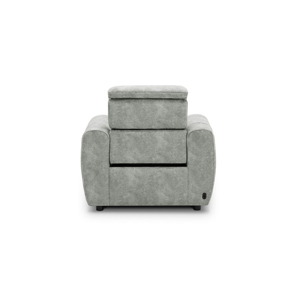 Arabella Power Recliner Armchair in Marble Silver Fabric 5