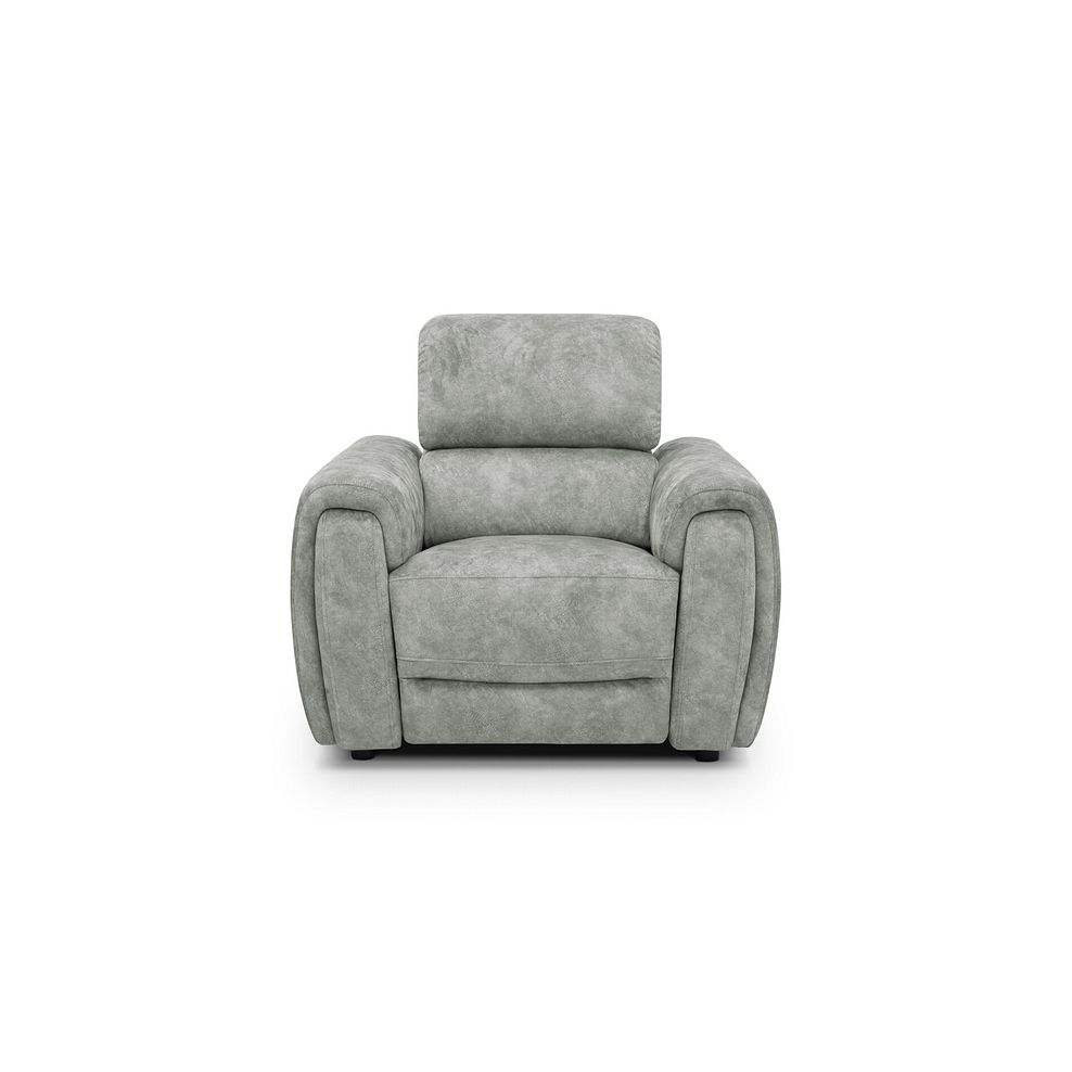 Arabella Power Recliner Armchair in Marble Silver Fabric 4