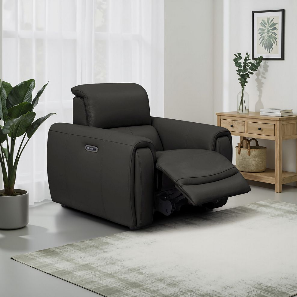 Arabella Power Recliner Armchair in Storm Leather 1