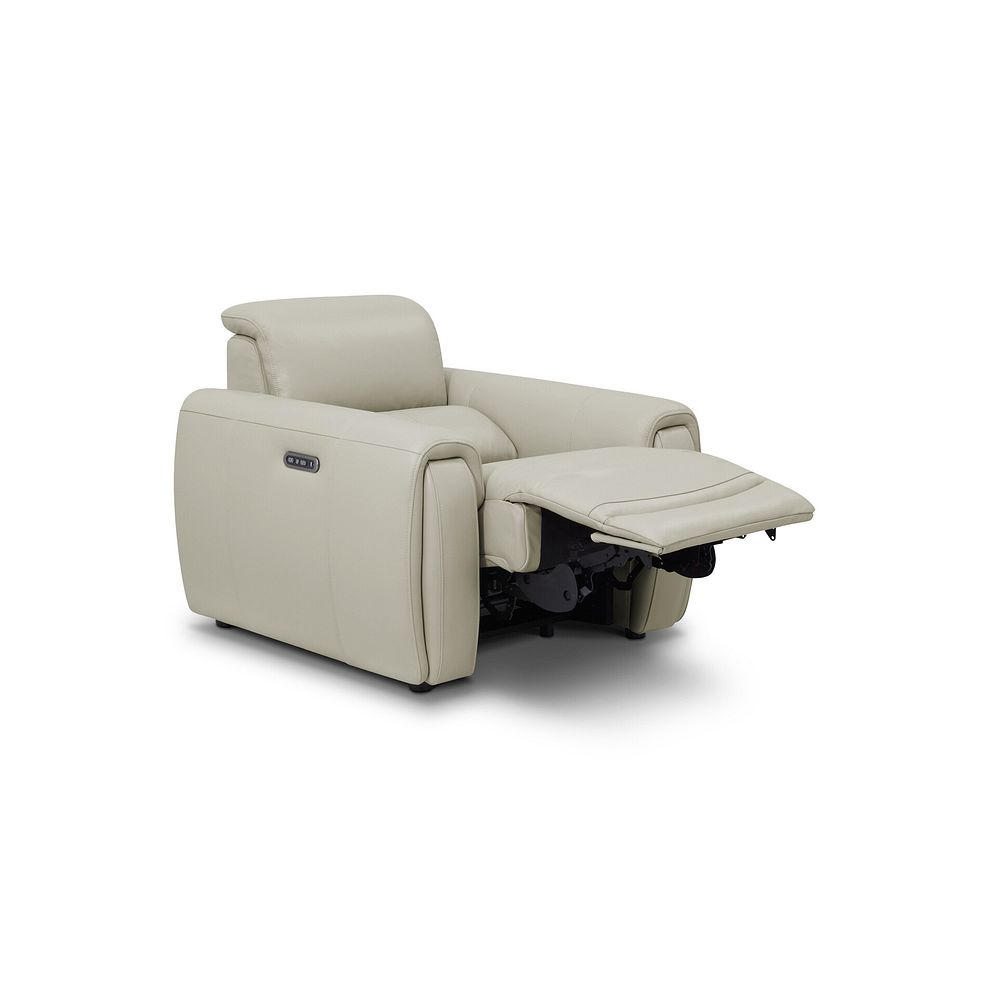 Arabella Power Recliner Armchair with Adjustable Power Headrest in Bone China Leather 4