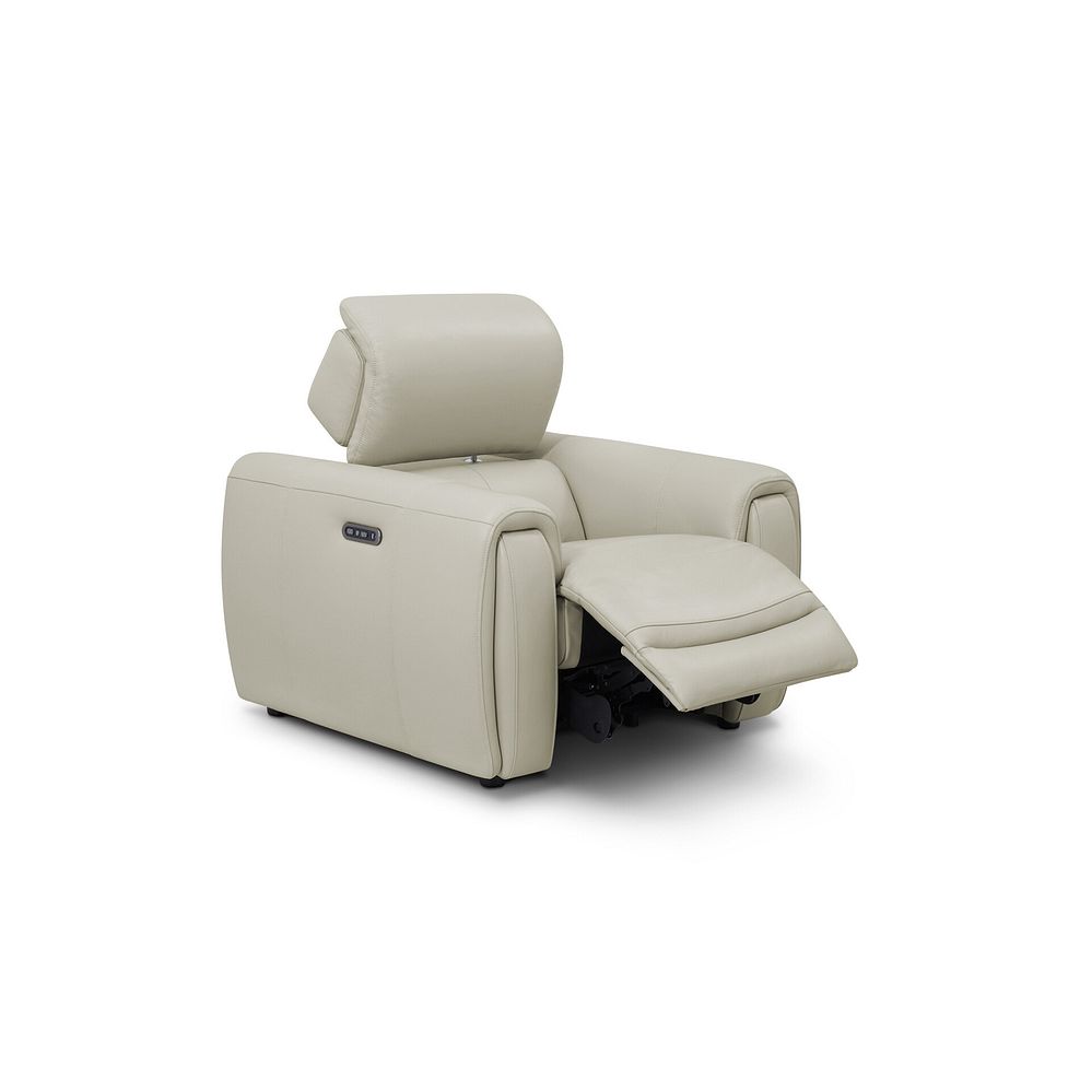 Arabella Power Recliner Armchair with Adjustable Power Headrest in Bone China Leather 3