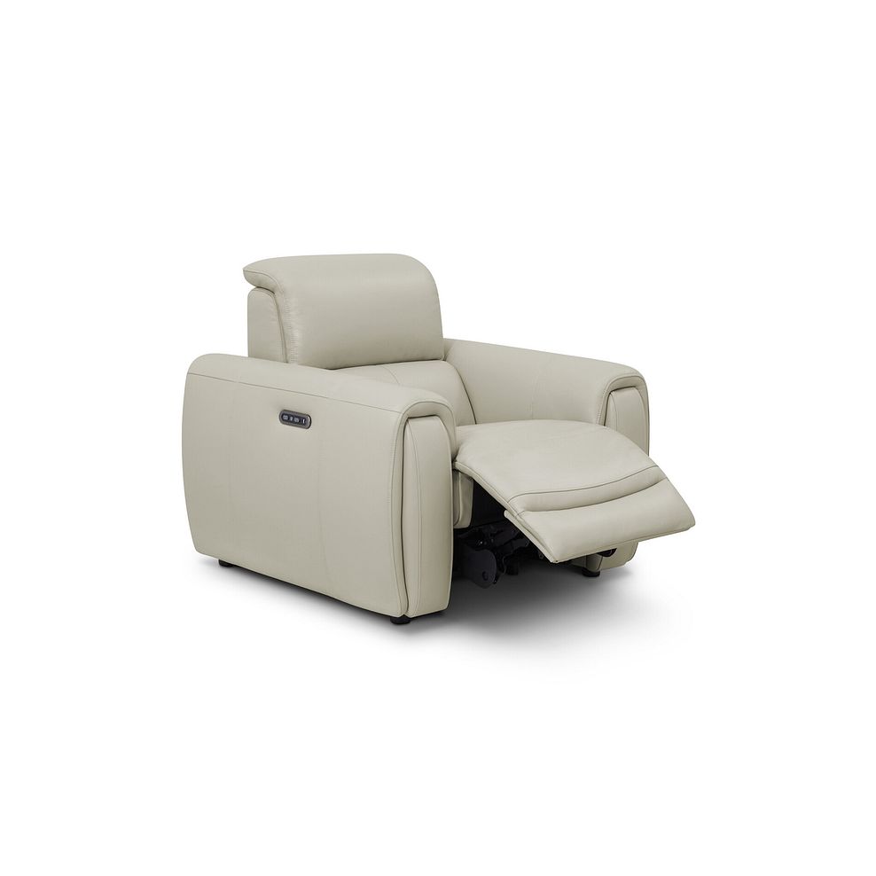 Arabella Power Recliner Armchair with Adjustable Power Headrest in Bone China Leather 2